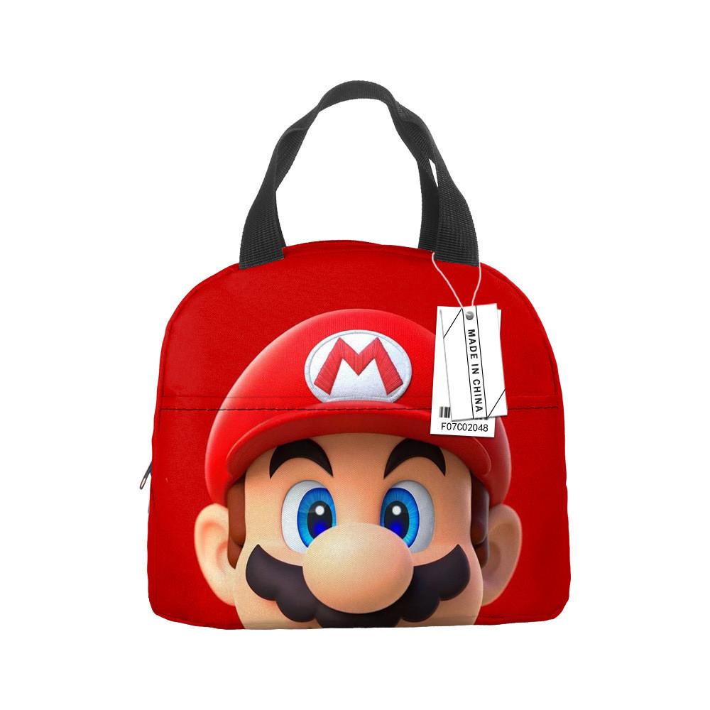 Bros Mario Super Lunch Bag Insulated Food Handbags Case For School Picnic Gifts