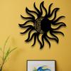 Art Mural Soleil et Lune Décoration Métallique Sculpture pour Maison Intérieur Extérieur