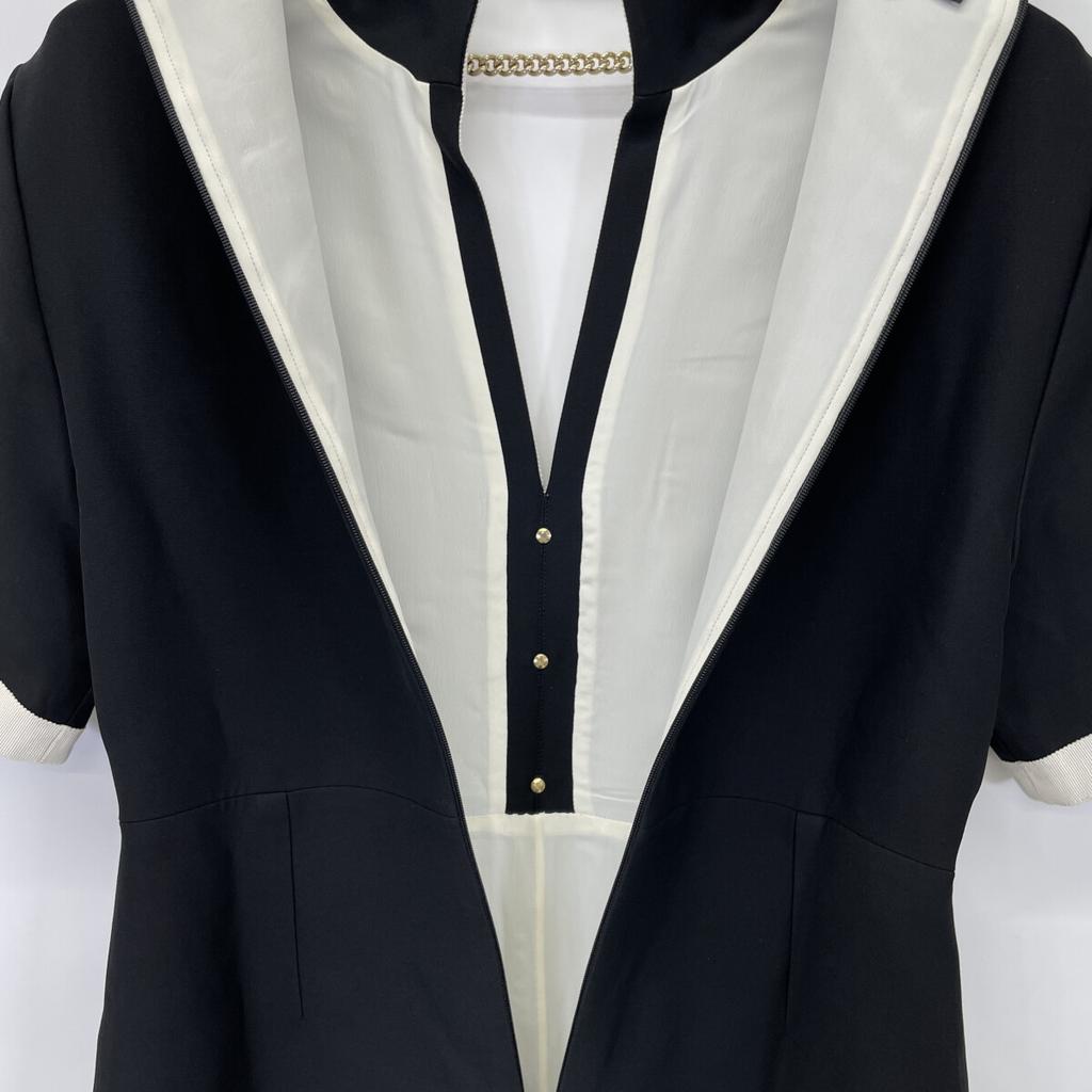 GUCCI 550372 18 Year Black Michele Period Tiger Head Chain Belt with Gold Buttons Short Sleeve Shirt Dress dress 38 blackUsed