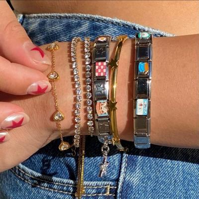 Handgemachtes italienisches Starter Charm Armband Schmuck Männer Armreif Edelstahl Armband Urlaub