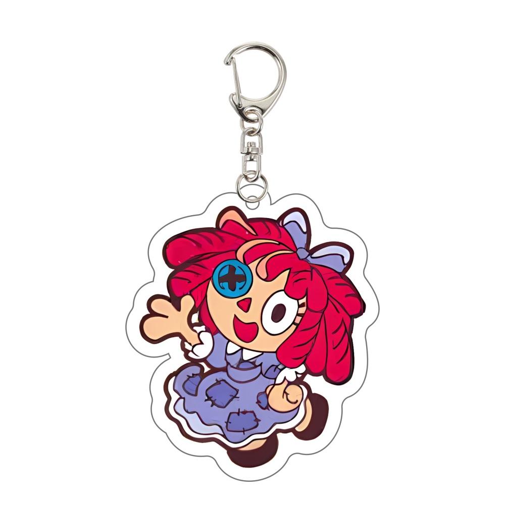 

Anime Freak Circus Keychain Pomni Jax Ragatha Kinger Gangle Zooble Caine Chibi Acrylic Keyring Pendant Bag Charm Figure Key 6 cm