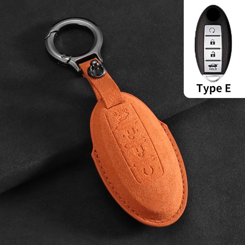 Suede Car Key Case Cover Fit For Q50 Q60 Q70 Qx50 Qx60 Qx70 G25 Fx Jx35 Fx25 Fx35 Ex37 Non-Oem Key Fob Protector