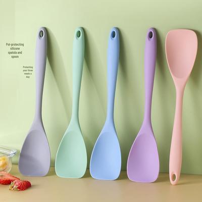 Silicone Full-Wrap Flat Head Spatula for Baking, Mixing, and Salad Serving.