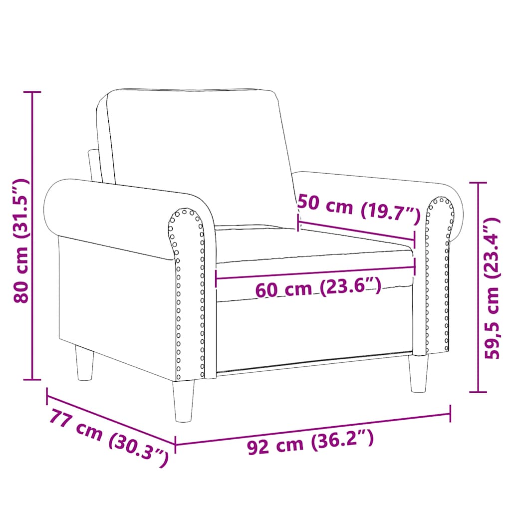 Armchair Dark Green 60 Cm Velvet