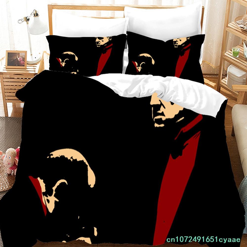Godfather Bedding Set Single Twin Full Queen King Size Gangster Boss Bed Set Aldult Kid Bedroom Duvetcover Sets 3D Print 011