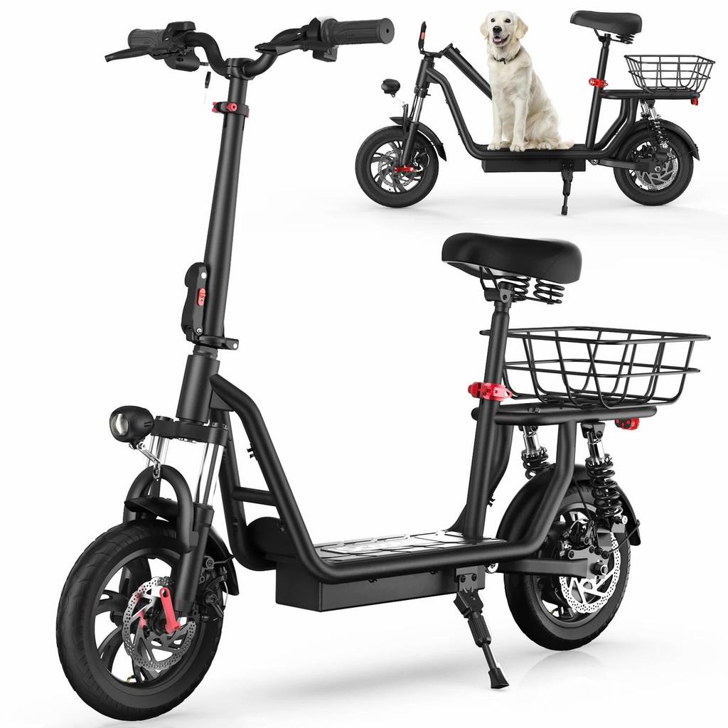 Electric Scooter iScooter i12 500W Motor 36V 7.5AH Full Suspension Top Speed 25Km/h Max Range 35Km Black