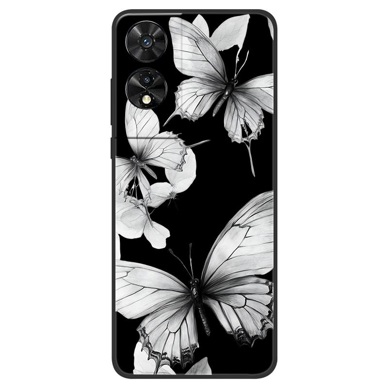 

For TCL 505 50SE 503 403 Heart-shaped Pattern Cute Cat Black Silicone Hard Shell For 50SE 503 403 T509A Minimalist Style Cover TCL 505