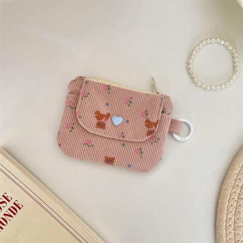Corduroy Card Holder, Coin Storage Bag, Women's Wallet, Zipper Card Holder, Bank Card Card Pouch