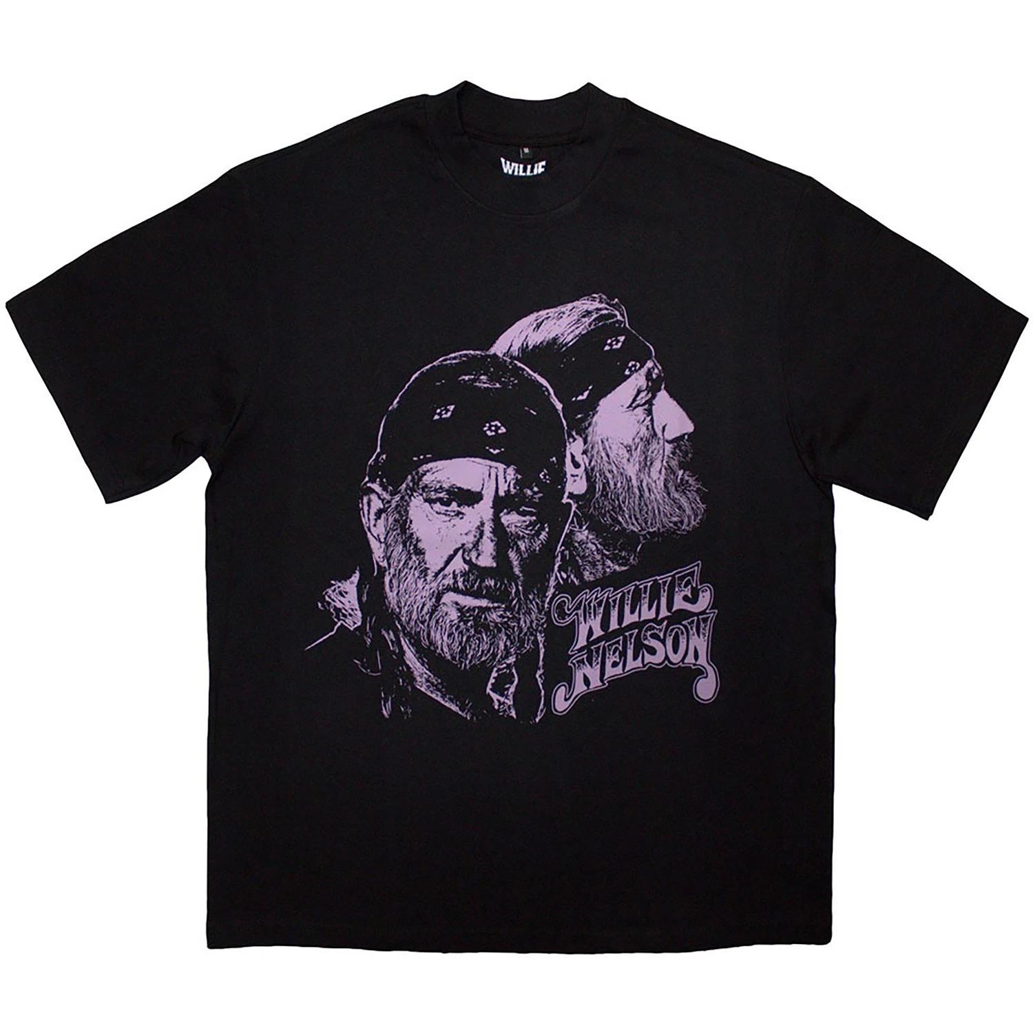 Мужская фиолетовая графическая оверсайз футболка с принтом Willie Nelson Винтажная футболка X-Large XXL