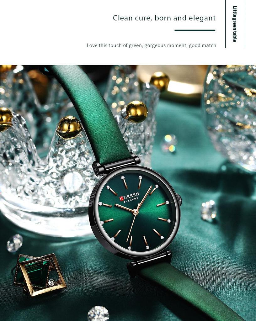 CURREN 9081 Damen Retro Lederarmband Ultra-dünne Wasserdichte Uhr