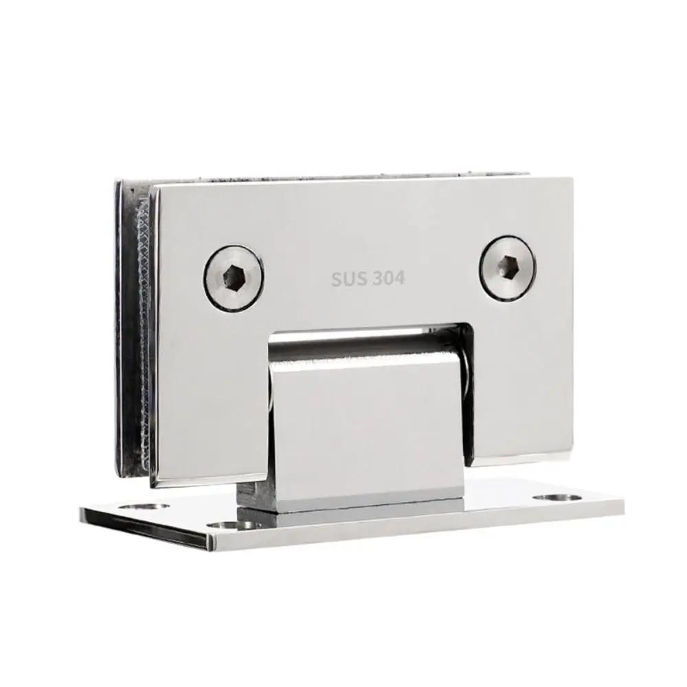 Professional Stainless Steel Glass Door Hinge Silver 135 180 Degree Bathroom Clip Frameless Flat Fixtures Household