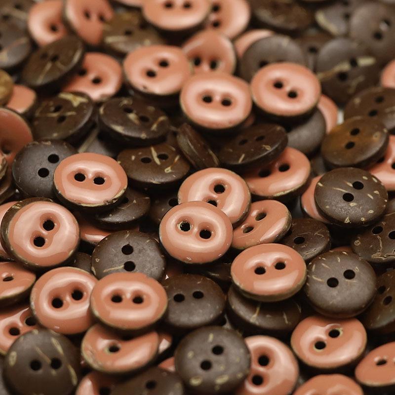 5Pcs Pure Natural Coconut Shell Buttons Pig Nose Shaped Diy Ledger Pendant Buttons Sweater Shirt Decorative Buttons