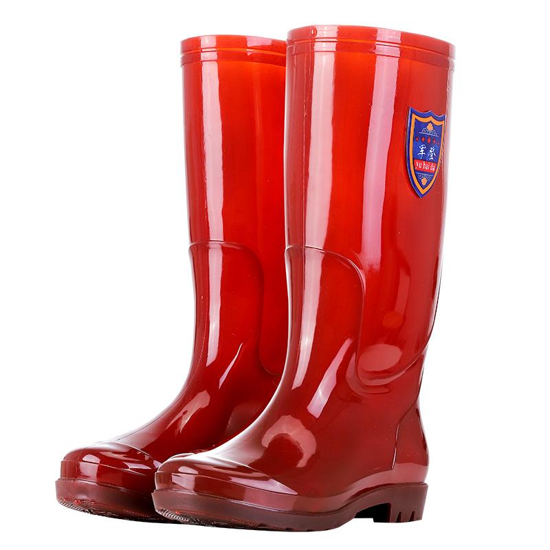 Water shoes new tall tube brown Oxford bottom quick-drying, long tube waterproof and non-slip work without mesh rubber shoes