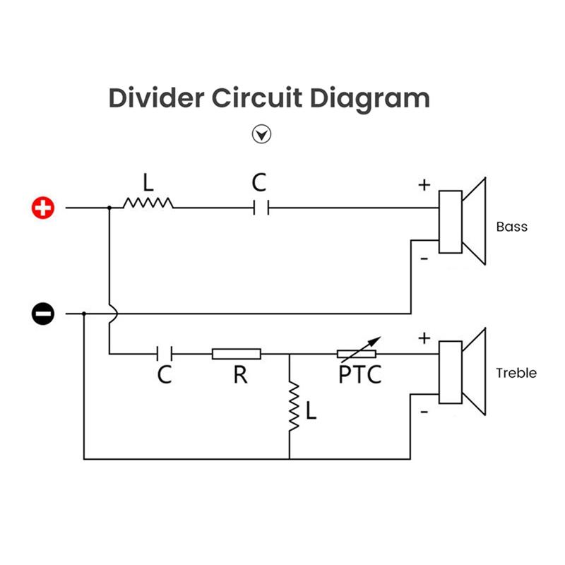 AA58 Speaker 2 Way Audio Board Frequency Divider Treble Bass 2 Unit Crossover Filters 120W Bookshelf HIFI Speaker Divider DIY