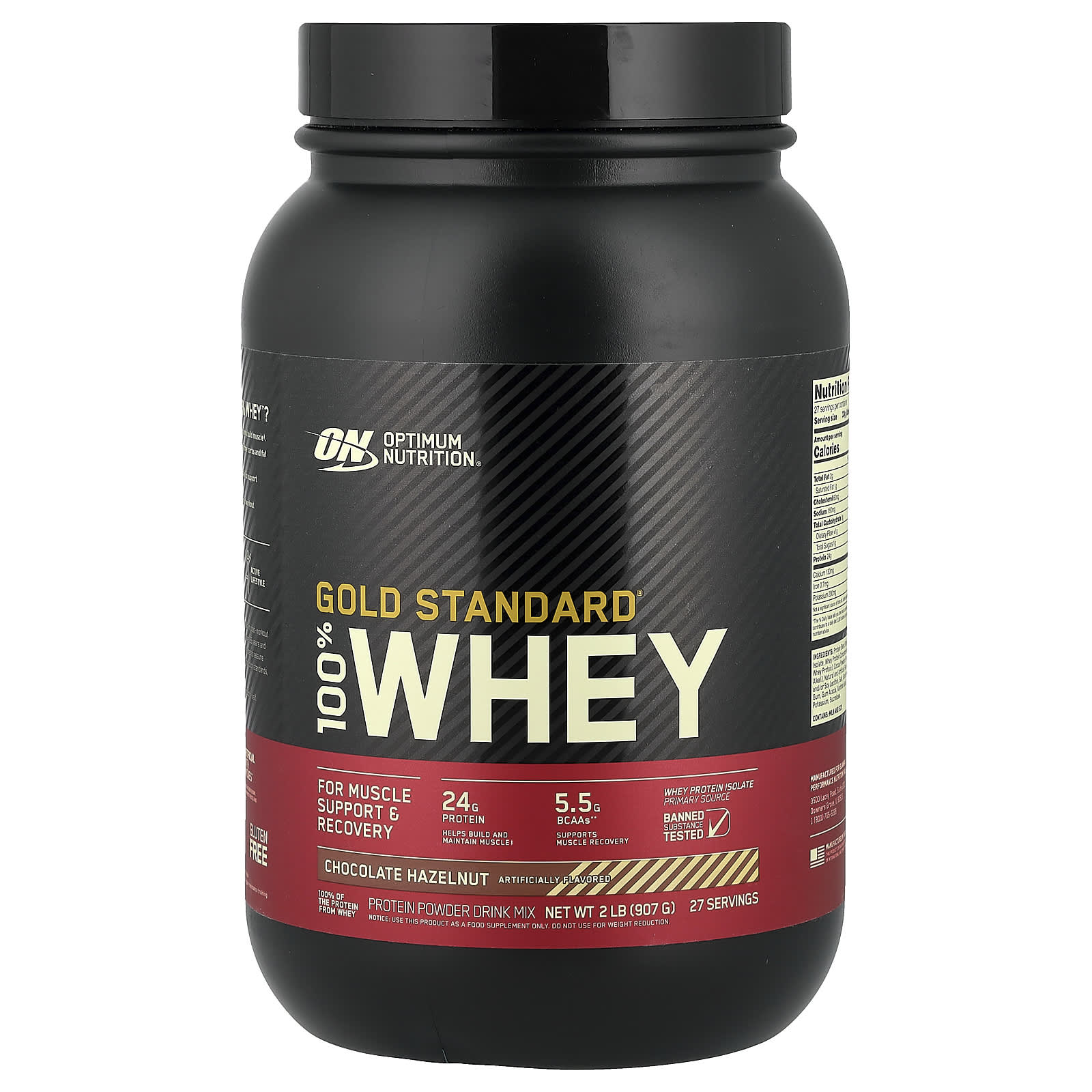 

Gold Standard 100% Whey, Chocolate Hazelnut, 907G(2Lbs)