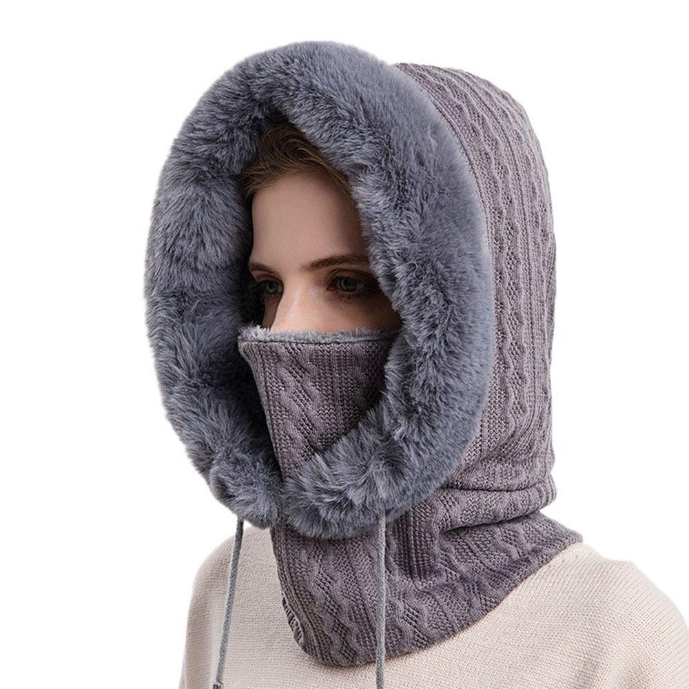 Scarf Neck Warmer Plush Bib Hat Collar Ear Protection Hat Plush Hat Bib Hat Beanie Hat  Hat