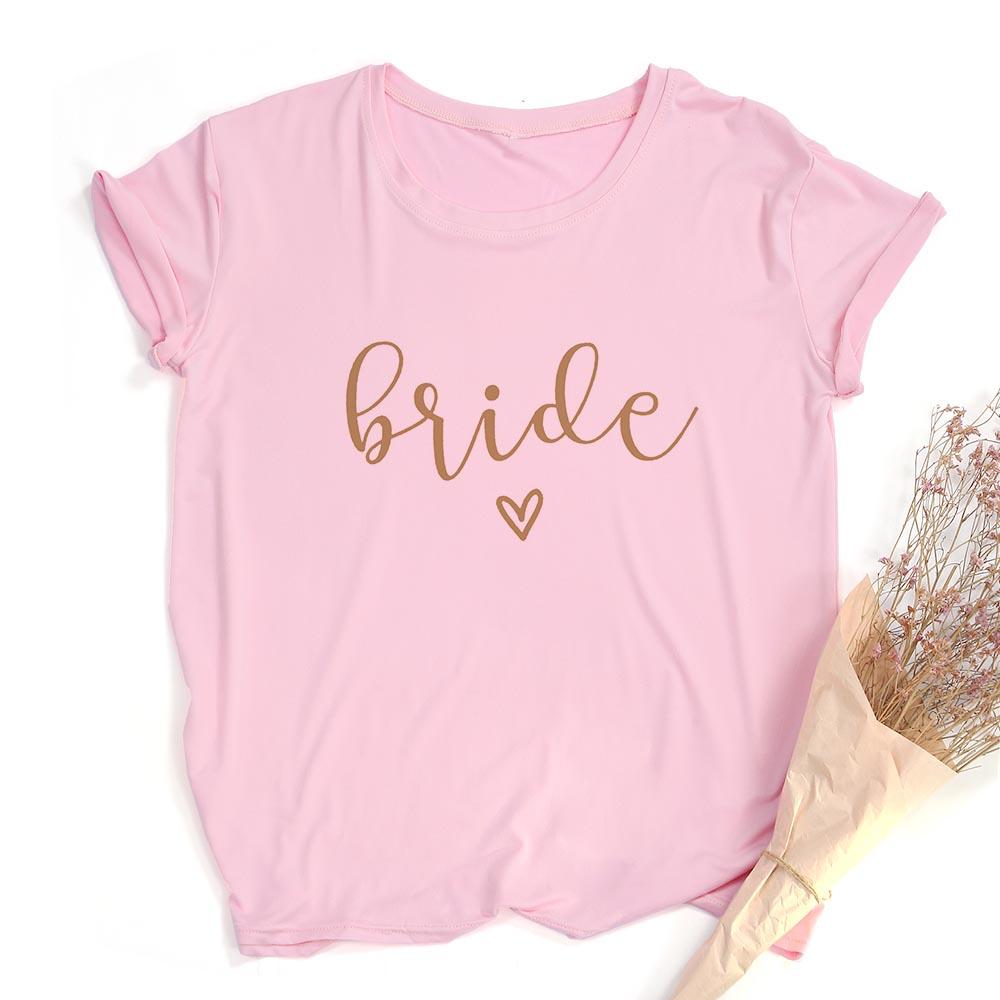 Team Bride Print Women Short Sleeve T Shirts Bachelorette Wedding Party Graphic T Shirt Harajuku Tshirt