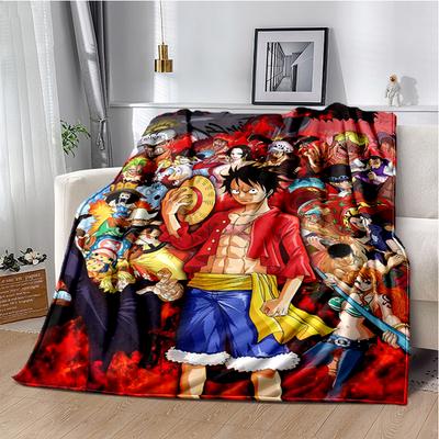 3D One P-piece tecknad anime flanellfilt mjuk varm pläd för sovrum vardagsrum säng camping picknick kontor barnpresent