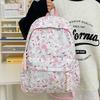 Homemade Sweet and Cute Kitten Printed School Bag for Girls Junior High School Students Large Capacity Girls College Backpack