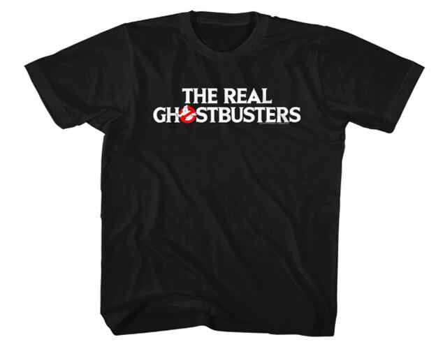 New The Real Ghostbusters Cartoon Logo Medium Black Cotton Funny 80s T-Shirt