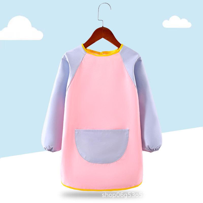 Grembiule Artistico Impermeabile Personalizzato per Bambini - Manica Lunga con Laccetti, Vestiti da Pittura Anti-Macchia