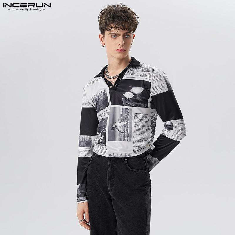 

INCERUN Мужская весенняя футболка с длинными рукавами и v-образным вырезом