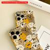 2DFlat Cute Cat Faces Pattern Phone Case All inclusive film hard iPhone case, compatible with iPhone 18 Pro Max 17 16 15 14 13 12 11