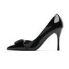 6-Pointed stiletto high heels women's new patent leather side empty high heels single shoes