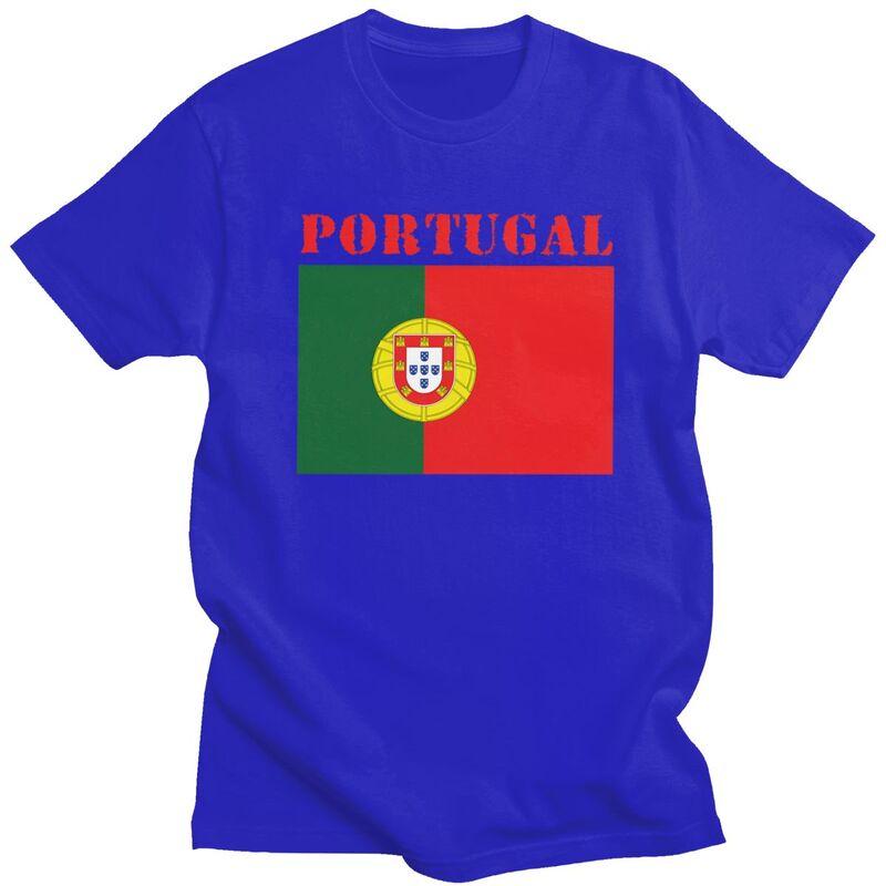 Custom Portugal Flag T Shirts Men Pure Cotton Tee Tops Tshirts Casual Tshirt