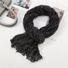 Floral Cotton Linen Scarf Vintage Long Shawl Wrap Fashion Pleated Printed Scarf  For Autumn Winter