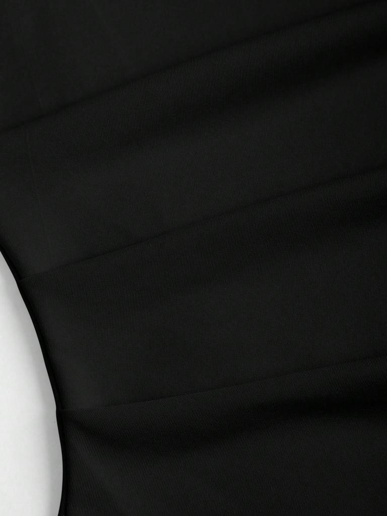 Damska Modna Sukienka Bodycon z Jednym Rękawem, Bez Rękawów, Łatana