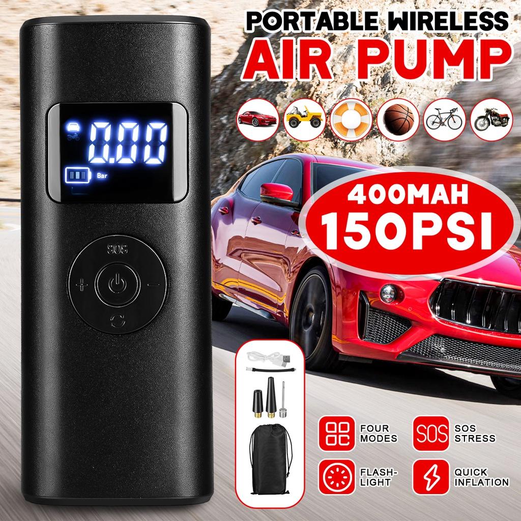 85W Car Air Compressor Inflatable Pump With LED Lamp For Motorcycle Bicycle Car Tyre Inflator  Mini Wireless Electric Air Pump