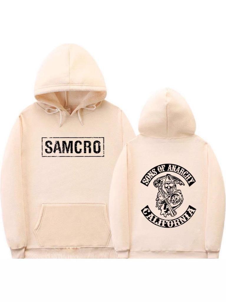 2025 Spring SAMCRO Couple Printed Fleece-Lined Hoodie Sweatshirt