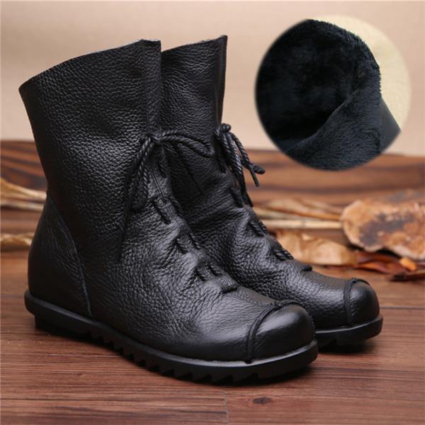 Bottes D'hiver Pour Femme En Daim De Vache – Imperméables, Doublure Fausse Fourrure – Chaudes Et Confortables – Design Classique à Enfiler