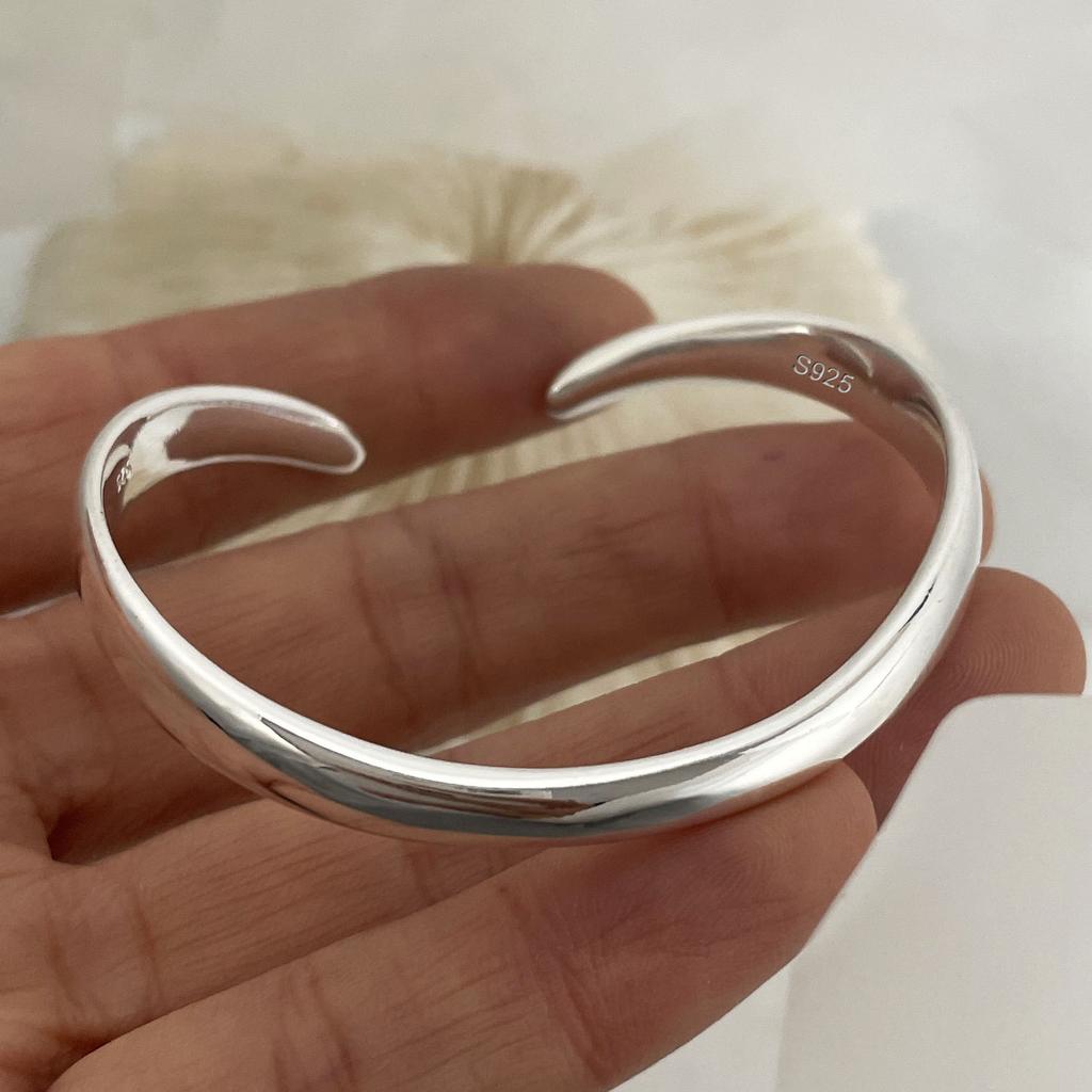 100% Massives 925 Sterling Silber Metallarmband für Damen Herren Vintage Handgefertigt Schlicht Geburtstag Geschenk S-B451