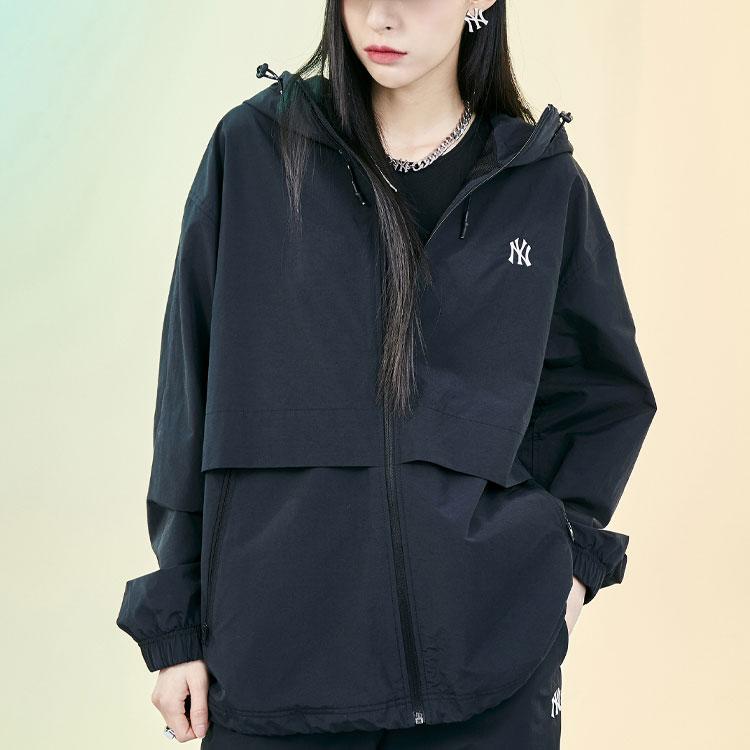 New MLB Base Logo Jackets Unisex Black 3AWJB0121-50BKS