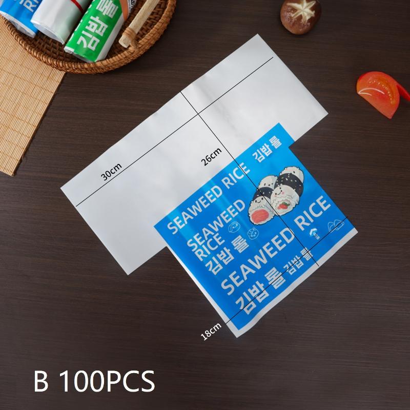 20/100 Piezas Bolsas Desechables para Envasar Rollos de Sushi Estampado de Dibujos Animados Japoneses Para Bolas de Arroz Bento Lonchera Envoltura de Alimentos