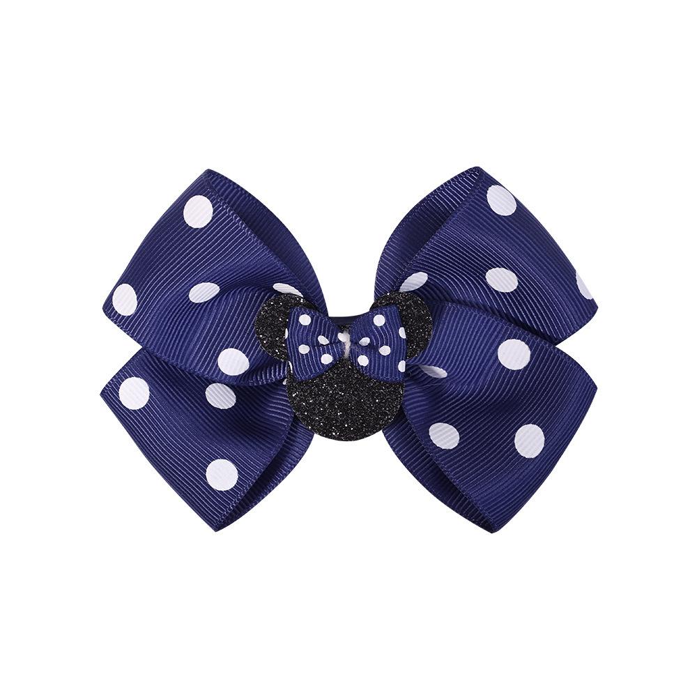 New Girl Headwear Mickey Mouse Hair Accessory Cute Girl Hair Clip Pink Polka Dot Bow Cartoon Hair Clip