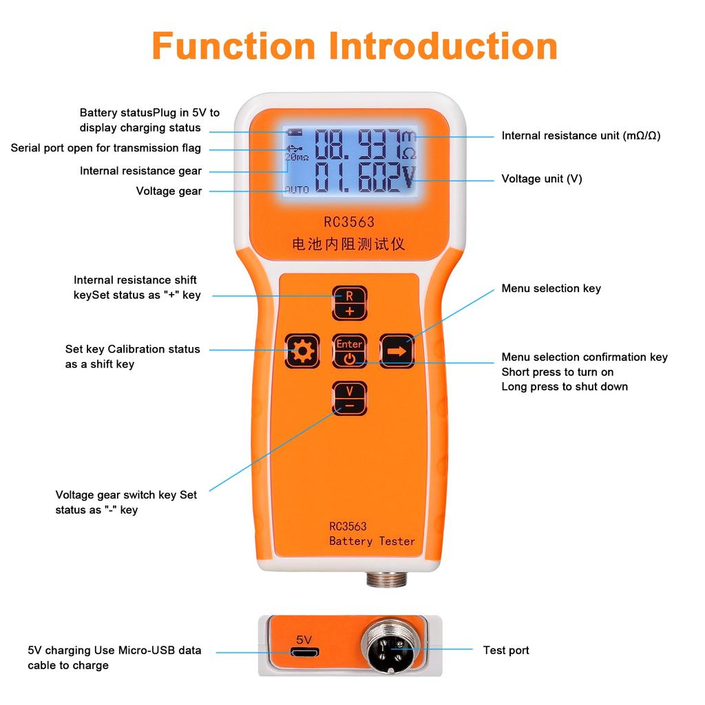 RC3563 18650 Akku Spannung Innenwiderstand Tester Hohe Präzision Trithium Lithium-Eisenphosphat Akku Tester Echter 4-Draht