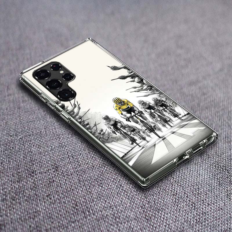 Bicycle Race Phone Case For Samsung Galaxy S24 S23 S21 S20 FE S22 S26 Ultra S25 Edge S10 Plus Cover Clear TPU Capa Shell Coque S
