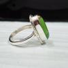Oval Cab Green Copper Turquoise 925 Sterling Silver Ring, Handmade Artisan Gift Turquoise Ring