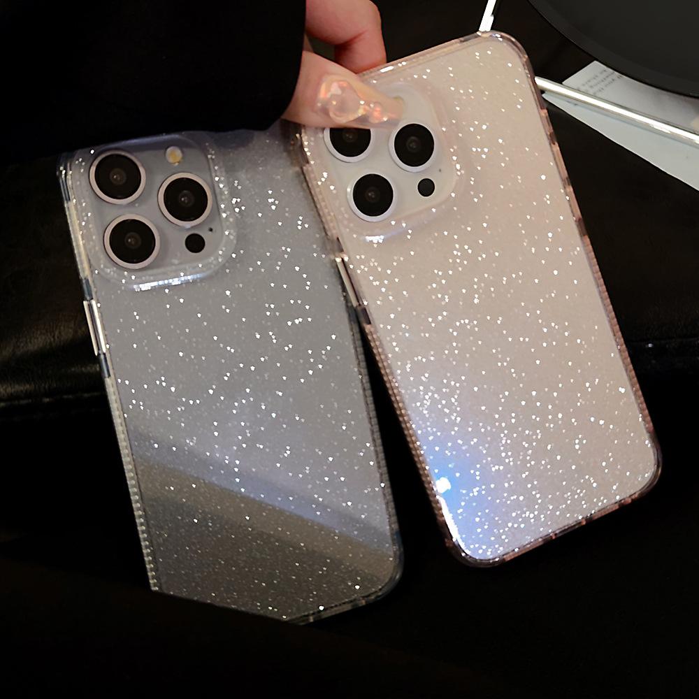 Glitter Color Transparent Mobile Phone Case 13 Suitable for Apple 15promax Anti Fall IPhone 14 Silicone 12 Solid Color 11