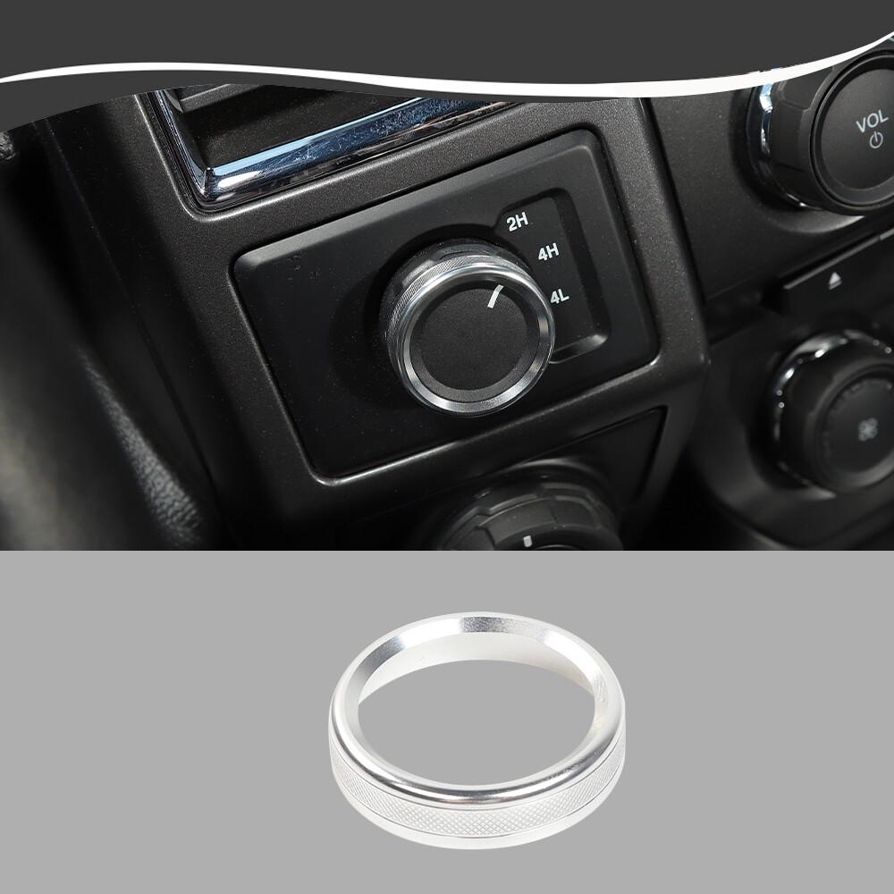 Aluminum Four-Wheel Drive Switch Cover Trim Ring For Ford F150 2015-2020 Silver