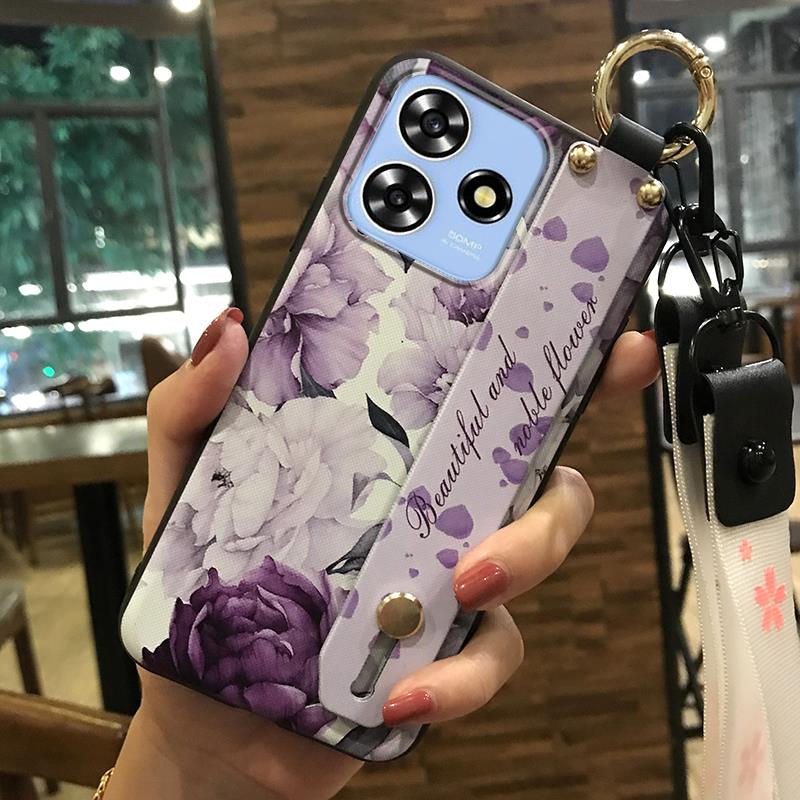Fashion Design Soft case Phone Case For ZTE Blade A73 4G/V50 Smart Silicone Lanyard Shockproof Back Cover Dirt-resistant