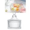 Fashionable Glass Storage Box with 3 Soft Body Powders Puff for Neat and Tidying Space Saving Designs Daily Use