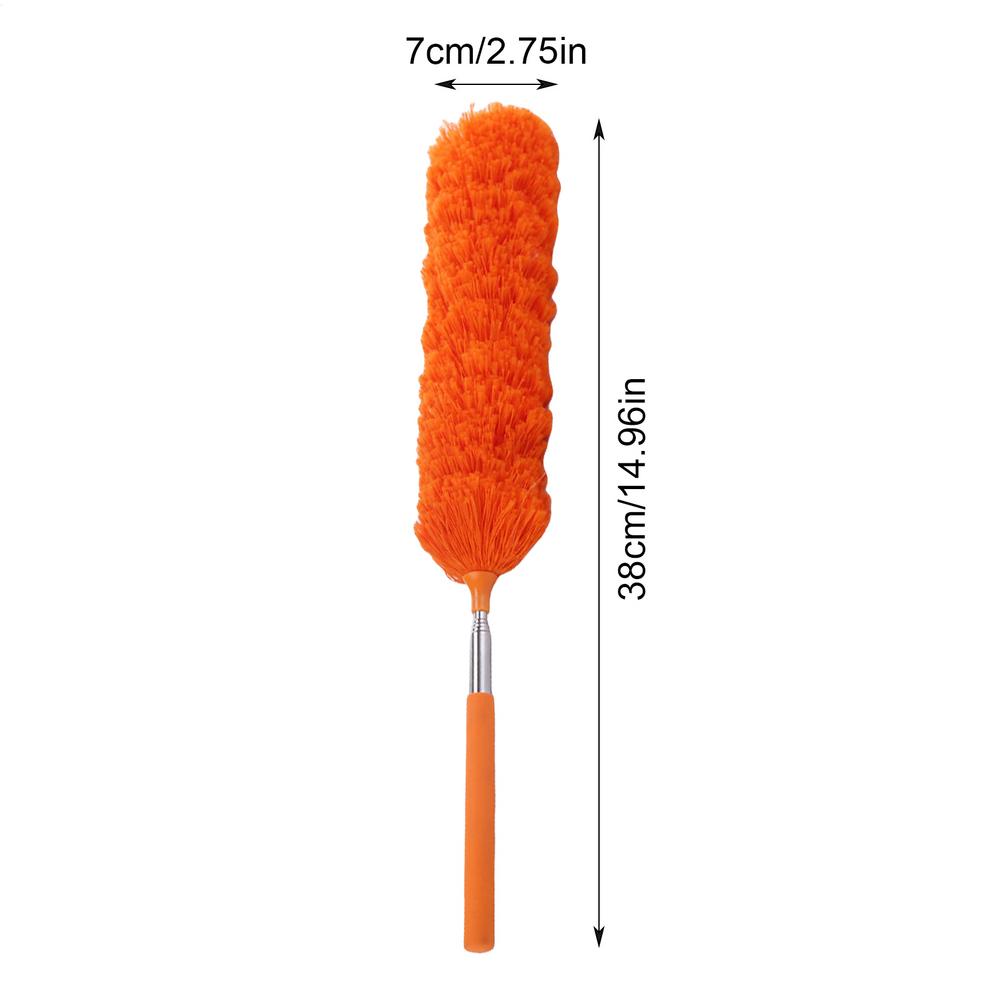 Electrostatic Dust Duster Telescopic Flexible Stainless Steel Household Feathers Duster Cleaning Tool Microfiber Dust Brush