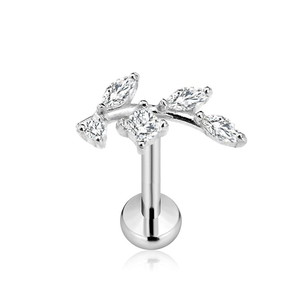 Titanio ASTM F136 G23 Fiore Luna Farfalla Piercing Senza Filettatura Spillo Fulmine Push-in Stud per Labbra Daith Conch Orecchino 16G 18G 20G