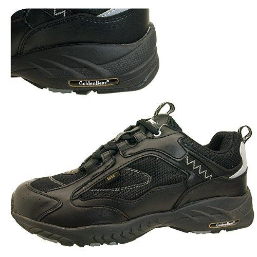 [Golden Bear] GB-007 Black Wide Walking Shoes with Zipper, Men's (26cm)