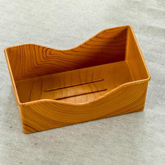 Bone Spitting Dish Imitation Wood Grain Serving Trays Japanese-Style Plastic Fruit Bowl Stackable Salad Tray Kitchen Organizer