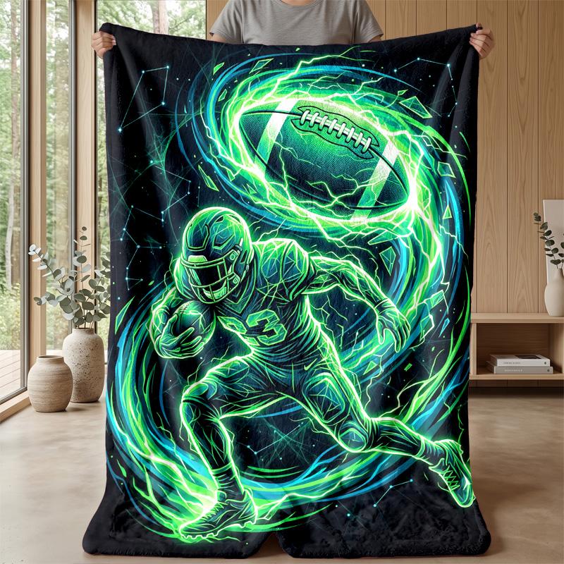 Electric Football Player 3 Theme blanket Lightweight Warm Flannel Blanket Decorative Throw Blanket for Home Decoration
